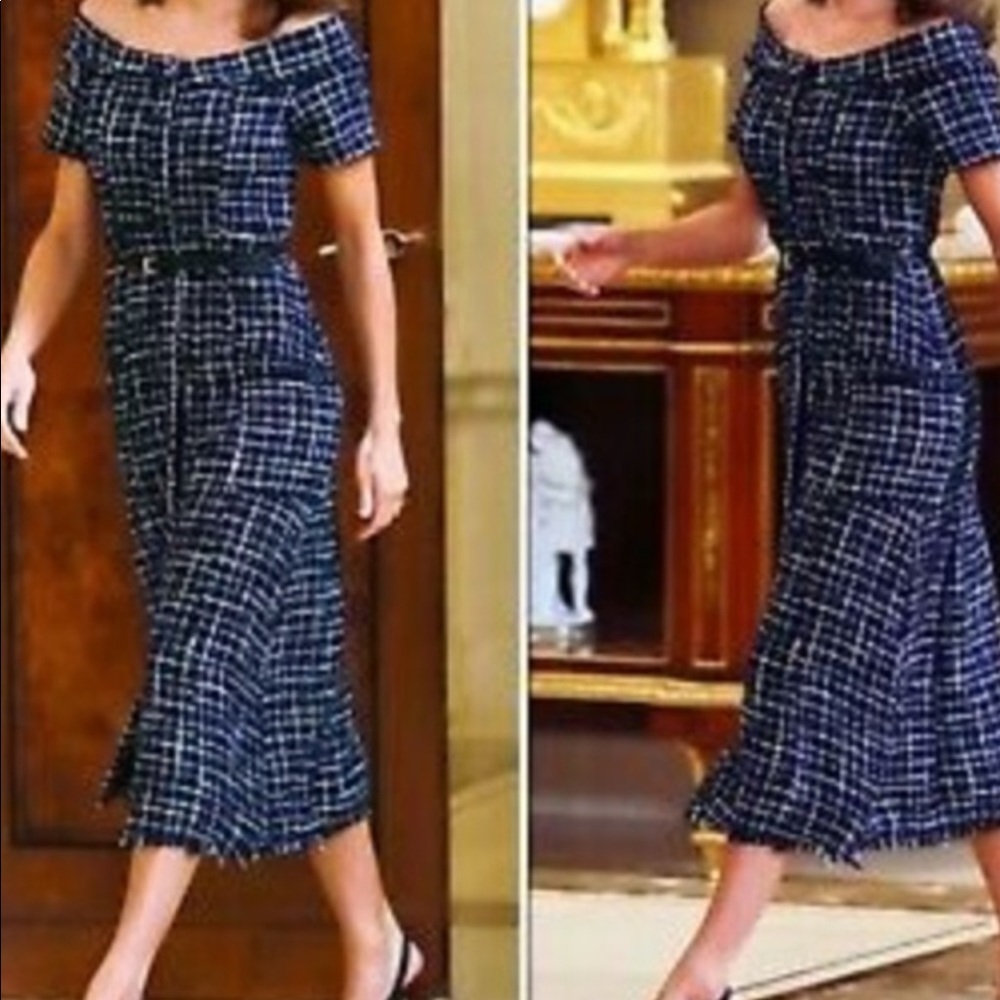 Zara off shoulder tweed dress